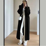 White Mink Fleece Cardigan Loose Mid Size Thick Knitted Jacket - Negative Apparel