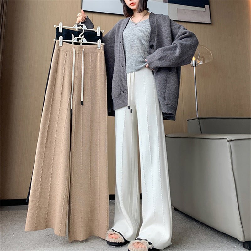 Wide - leg pants for women 2024 new high waist drape loose soft & straight mopping pants for women - Negative Apparel