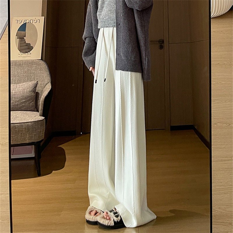 Wide - leg pants for women 2024 new high waist drape loose soft & straight mopping pants for women - Negative Apparel