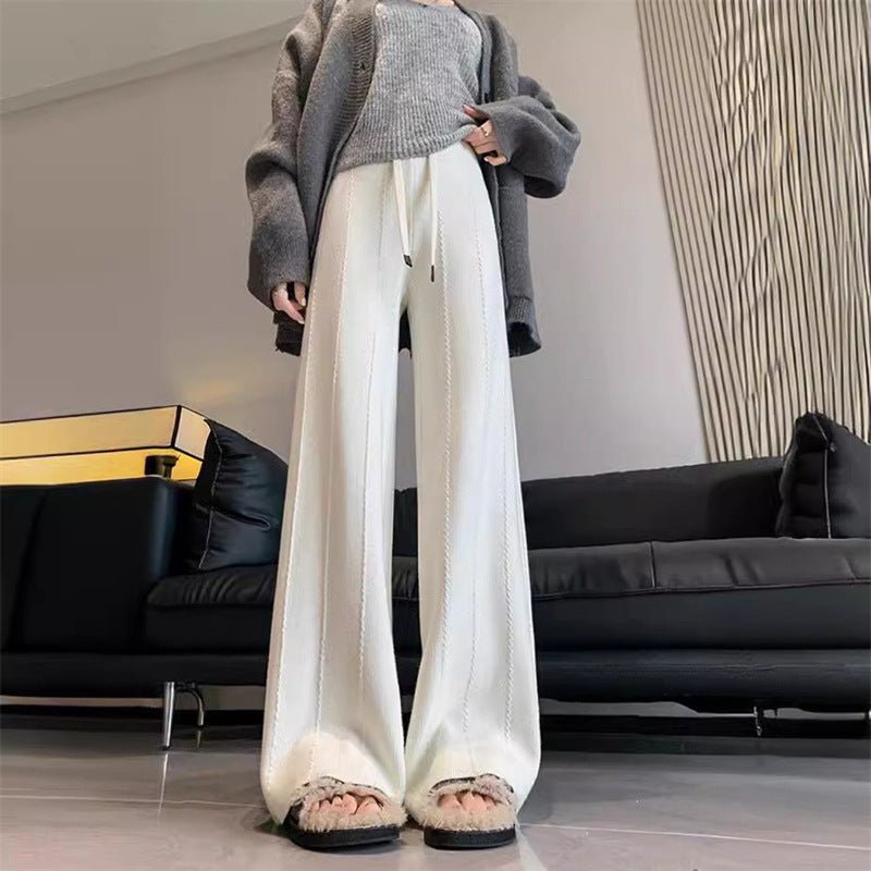 Wide - leg pants for women 2024 new high waist drape loose soft & straight mopping pants for women - Negative Apparel