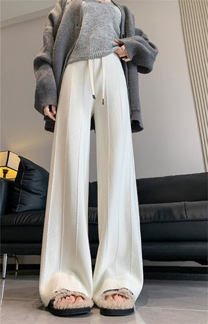 Wide - leg pants for women 2024 new high waist drape loose soft & straight mopping pants for women - Negative Apparel