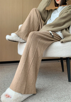 Wide - leg pants for women 2024 new high waist drape loose soft & straight mopping pants for women - Negative Apparel