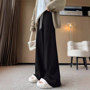 Wide - leg pants for women 2024 new high waist drape loose soft & straight mopping pants for women - Negative Apparel