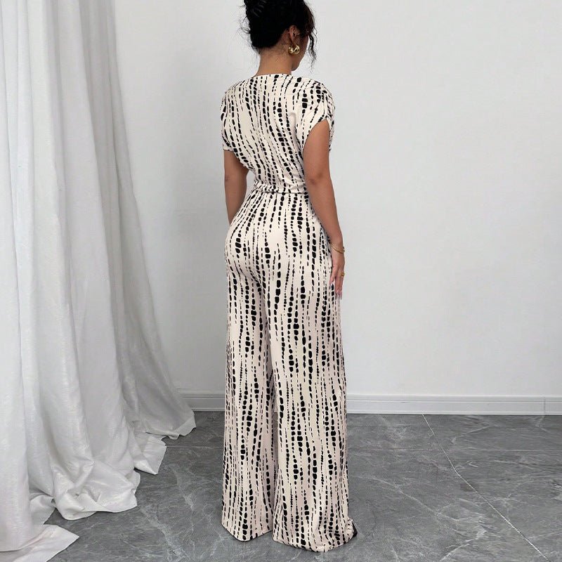 Wind diagonal shoulder strap jumpsuit wide - leg trousers - Negative Apparel