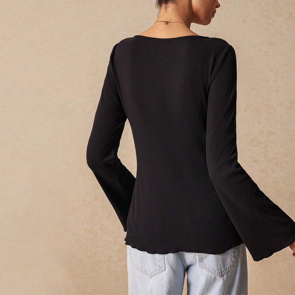 Winter 2025 Celebrity - Inspired V - Neck Cardigan Top - Negative Apparel