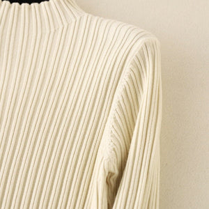 Winter knitted sweater dress over the knee new half - high collar thickened dress - Negative Apparel