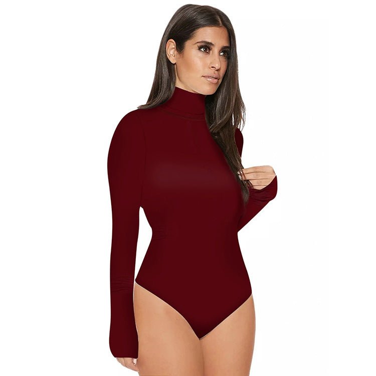 Winter long - sleeved high - neck body tight jumpsuit - Negative Apparel