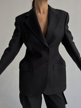 Winter V - neck blazer for women high - end ins slim suit light luxury design suit jacket - Negative Apparel