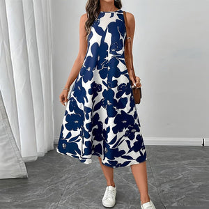 wish 2025 summer an and n temperament dress polyester sleeveless vest dress A - line skirt - Negative Apparel