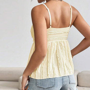 wish suspenders women's clothing 2025 summer an and n sexy small vest wrinkled solid color top - Negative Apparel