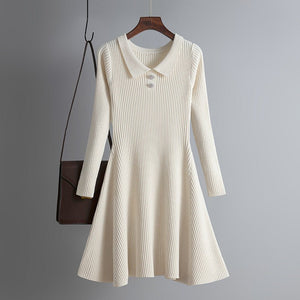 Women Korean style womens knitted solid color dress - Negative Apparel