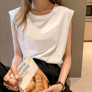 Women Loose Round Neck Sleeveless Top - Negative Apparel