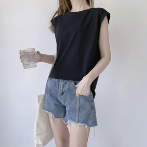 Women Loose Round Neck Sleeveless Top - Negative Apparel