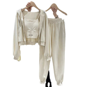 Women’s 3 - Piece Casual Suit Set – Top + Pants + Vest, Korean Style, Autumn 2025 Collection - Negative Apparel