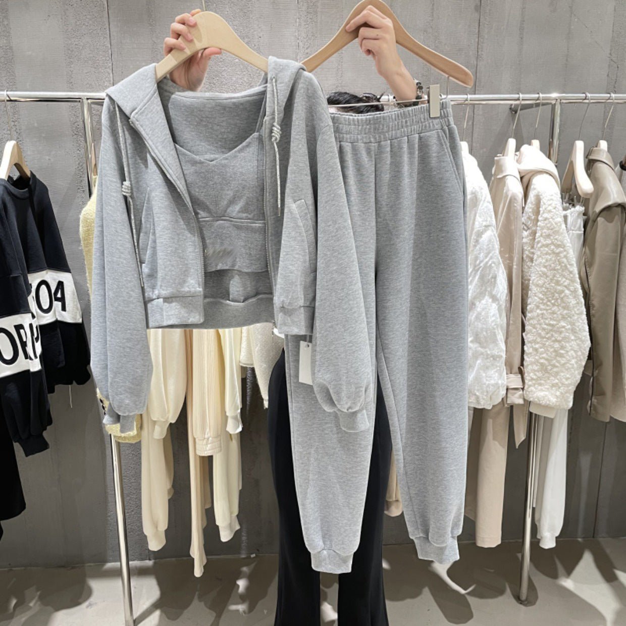Women’s 3 - Piece Casual Suit Set – Top + Pants + Vest, Korean Style, Autumn 2025 Collection - Negative Apparel