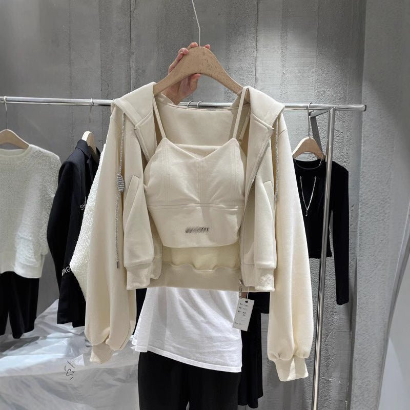 Women’s 3 - Piece Casual Suit Set – Top + Pants + Vest, Korean Style, Autumn 2025 Collection - Negative Apparel