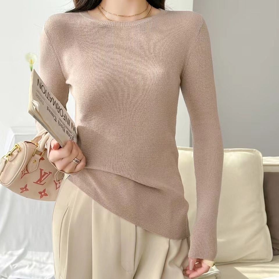 Women’s Andy Velvet Slim - Fit Pullover Sweater – Soft Gentle Wind Knit - Negative Apparel