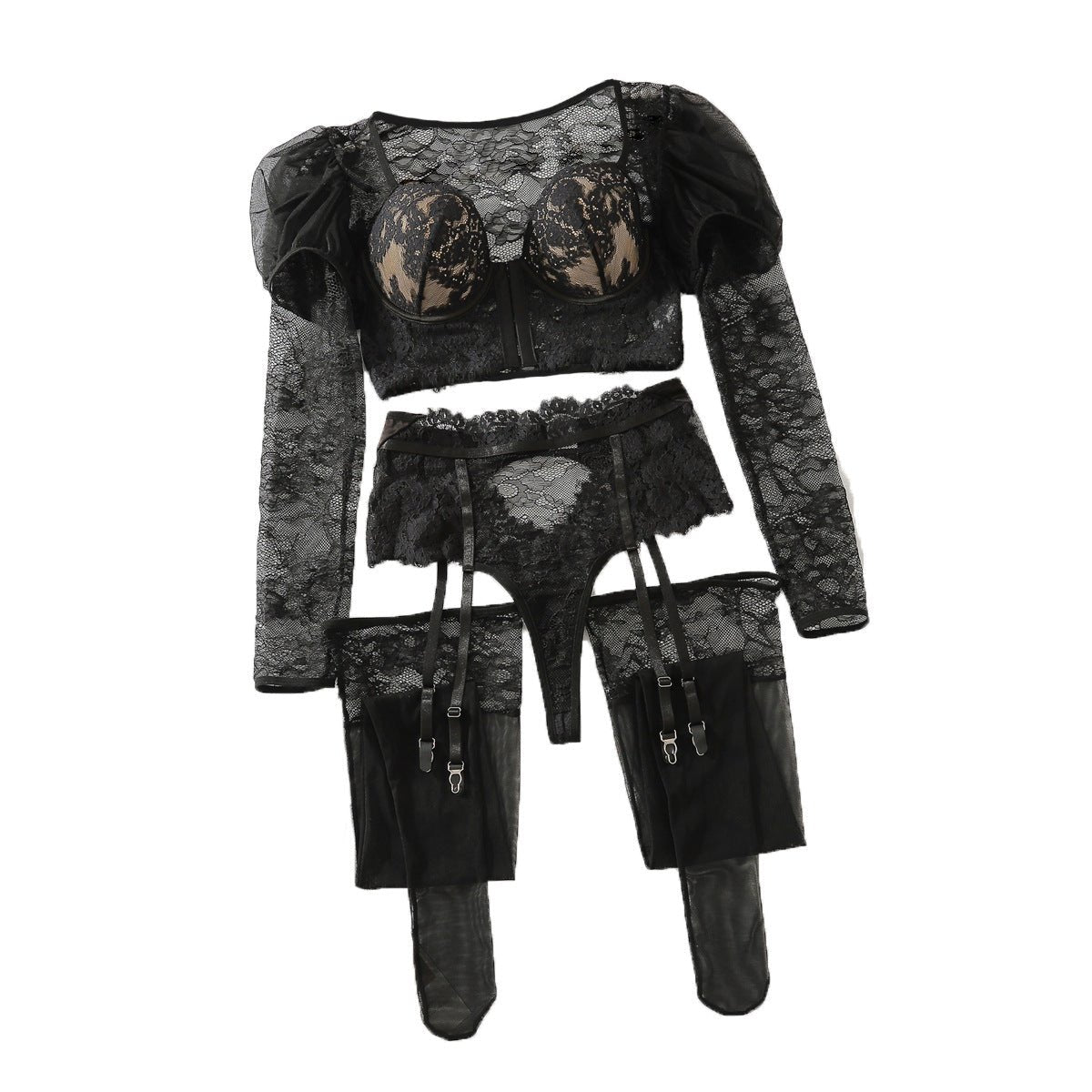 Women’s Black Lace Role - Playing Costume | Summer 2025 Three - Point Outfit - Negative Apparel