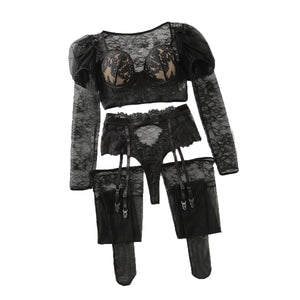 Women’s Black Lace Role - Playing Costume | Summer 2025 Three - Point Outfit - Negative Apparel