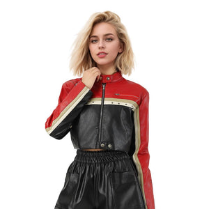 Women's Black PU Leather Jacket – Loose Fit Street Hipster Style - Negative Apparel