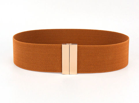 Womens Black Vintage Plus Elastic Stretchy Waist Cinch Trimmer Belt FD - Negative Apparel