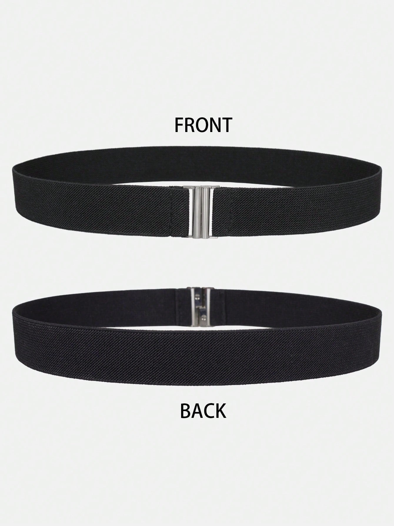 Womens Black Vintage Plus Elastic Stretchy Waist Cinch Trimmer Belt - Negative Apparel