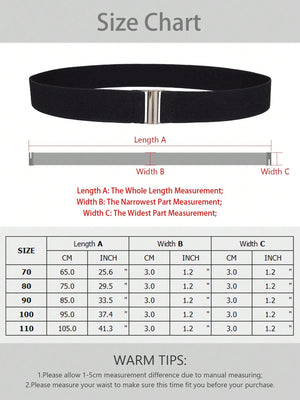 Womens Black Vintage Plus Elastic Stretchy Waist Cinch Trimmer Belt - Negative Apparel