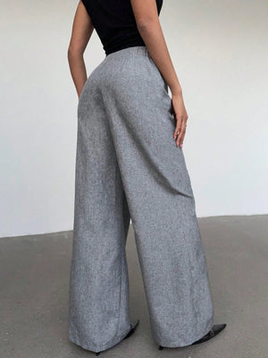 Women's Casual Commuting Solid Color Wide Leg Pants - Negative Apparel