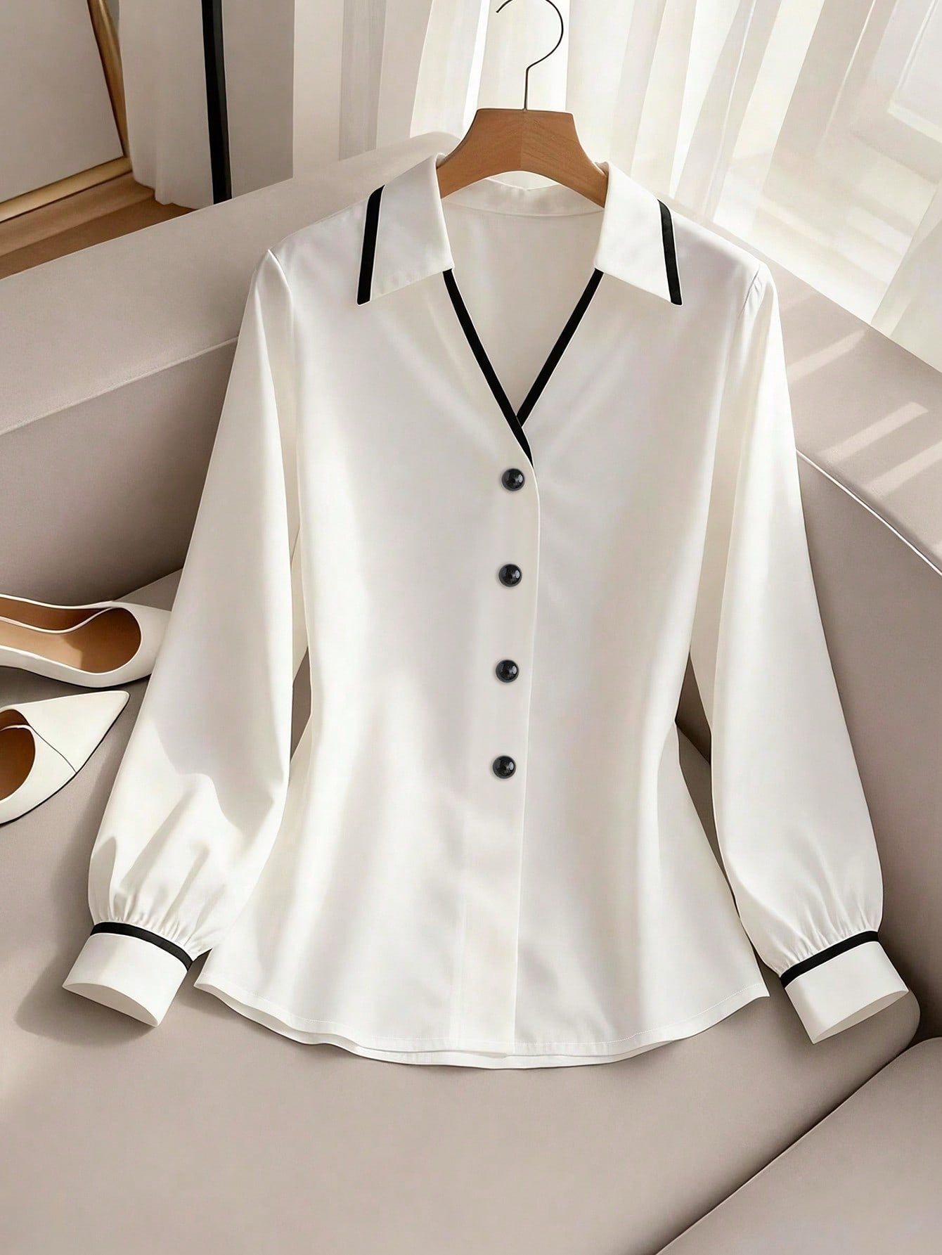 Women's Casual Contrast Color Shirt FD - Negative Apparel