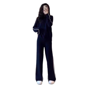 Women’s Casual Suit – Japanese & Korean Style, Autumn 2025, Long Sleeve Top Set - Negative Apparel