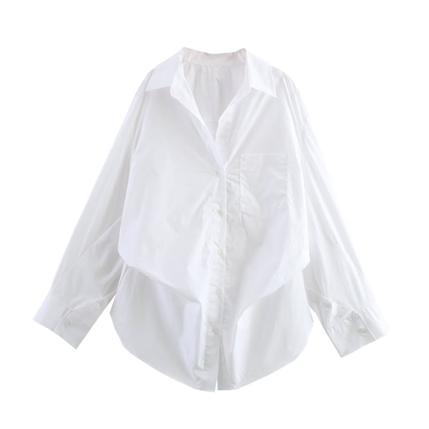 Women's Classic Loose Poplin Shirt - Negative Apparel