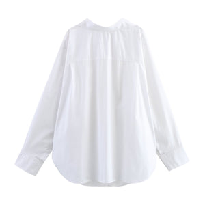 Women's Classic Loose Poplin Shirt - Negative Apparel