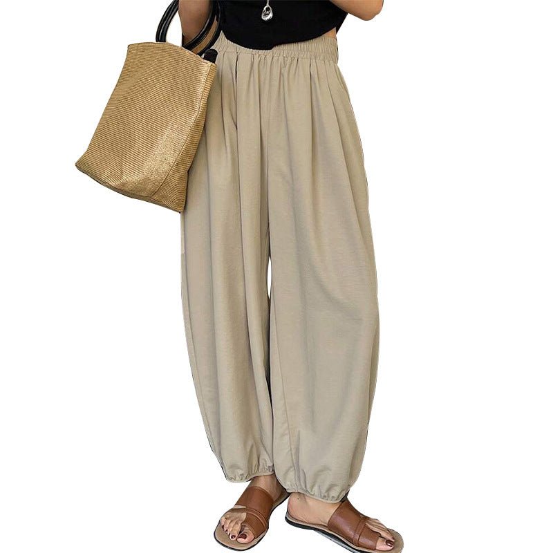 women's clothing 2025 summer new an and n temperament casual trousers loose cuffs harem pants polyester pants - Negative Apparel