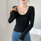 Women’s Coconut Velvet U - Neck Pleated Top – Slim Fit Polished Innerwear - Negative Apparel