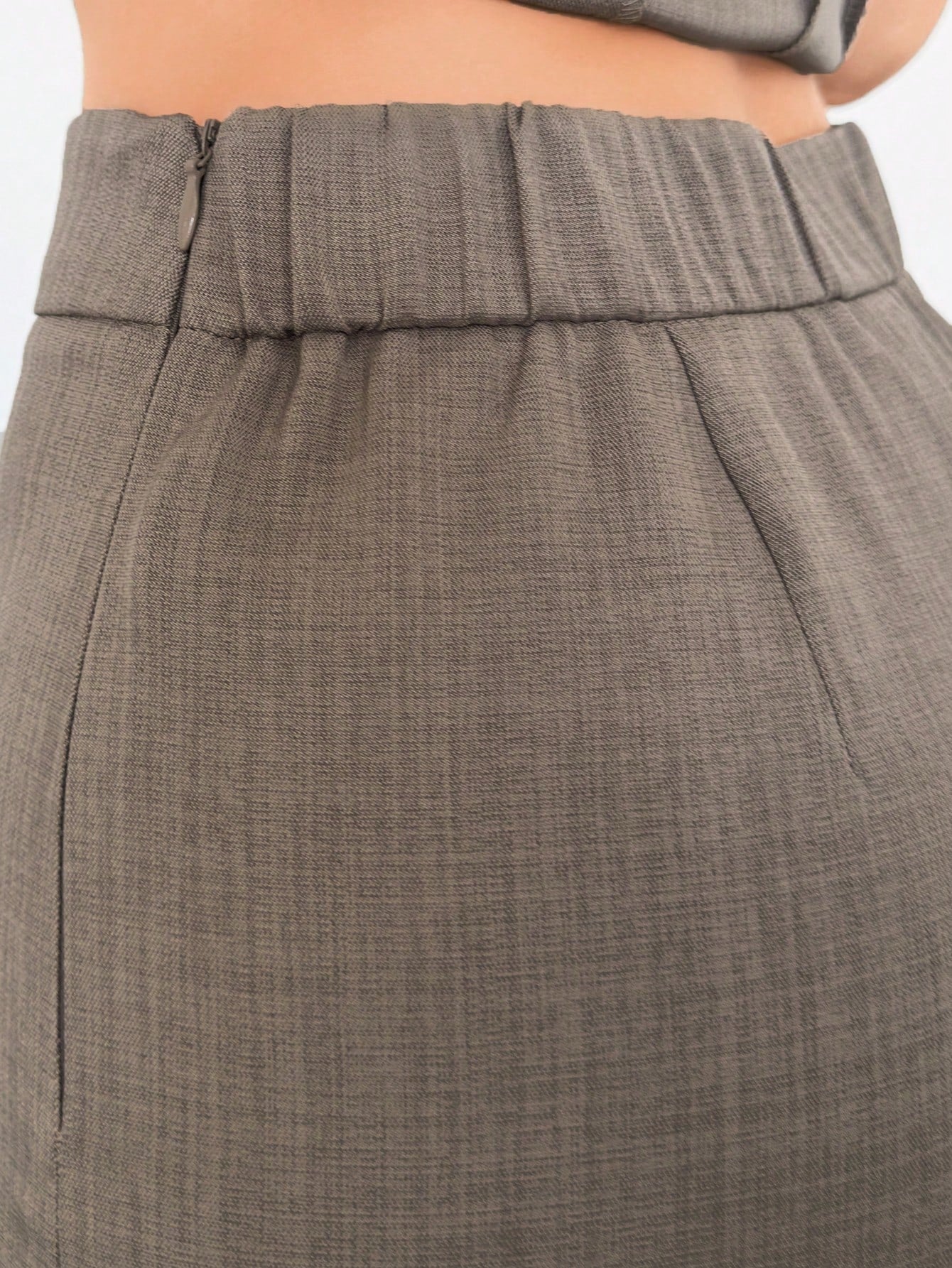 Women's Color 2 - Piece Set: Notch Lapel Sleeveless Jacket With Fake Pocket Decor And Wide Leg Pants, Commute Wear - Negative Apparel
