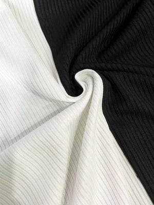 Women's Color Block Asymmetric Shoulder Long Sleeve T-Shirt, Ribbed Knit Top FD - Negative Apparel