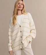 Women’s Color - Matching V - Neck Cardigan Sweater – Loose Fit Cotton Blend Multi - Button Knitwear, Summer 2025 Collection - Negative Apparel