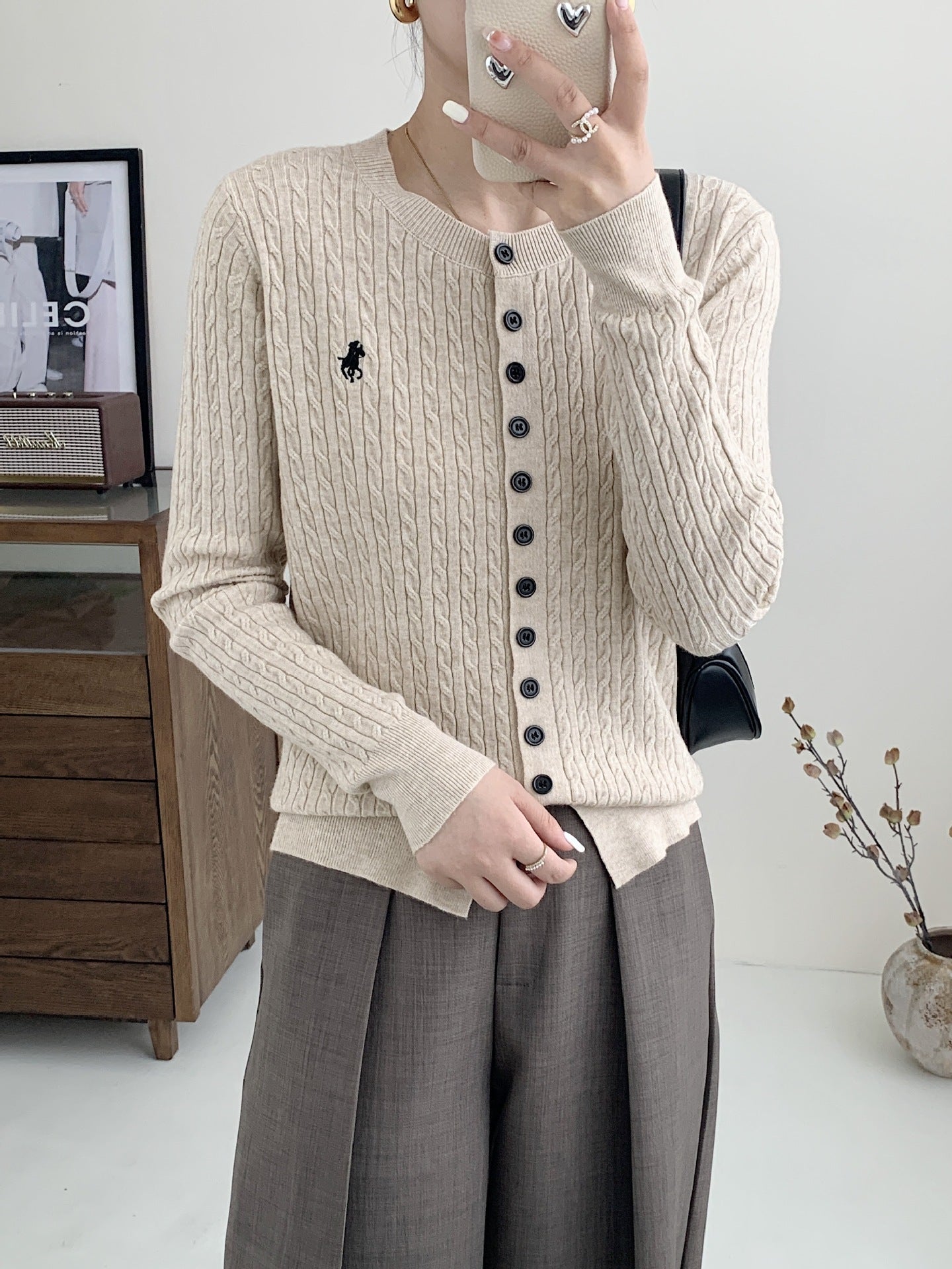 Women’s Embroidered Andy Velvet Cardigan – Soft Gentle Wind Style FD - Negative Apparel