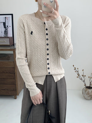 Women’s Embroidered Andy Velvet Cardigan – Soft Gentle Wind Style FD - Negative Apparel