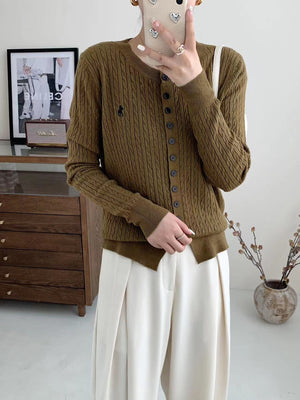 Women’s Embroidered Andy Velvet Cardigan – Soft Gentle Wind Style FD - Negative Apparel