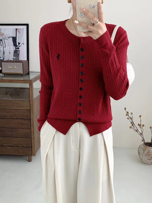 Women’s Embroidered Andy Velvet Cardigan – Soft Gentle Wind Style - Negative Apparel