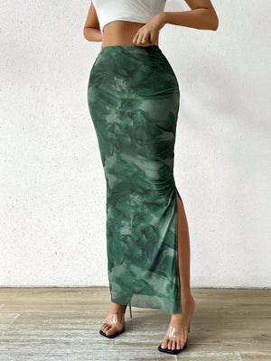 Women's Floral Printed Side Slit Skirt Maxi Women Outfit - Negative Apparel