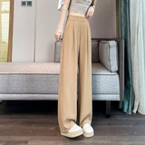 Women’s High - Waist Straight - Leg Dress Pants | Yarn - Dyed Street Style Trousers - Negative Apparel