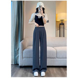 Women’s High - Waist Straight - Leg Dress Pants | Yarn - Dyed Street Style Trousers - Negative Apparel