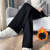 Women’s High - Waist Thick Casual Pants – Straight Korean Style, Autumn 2025 - Negative Apparel