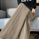 Women’s High - Waist Thick Casual Pants – Straight Korean Style, Autumn 2025 - Negative Apparel