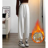 Women’s High - Waist Thick Casual Pants – Tapered Korean Style, Winter 2025 - Negative Apparel