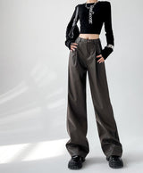 Women’s High - Waist Wide - Leg Pants – Japanese & Korean Loose Casual Trousers - Negative Apparel