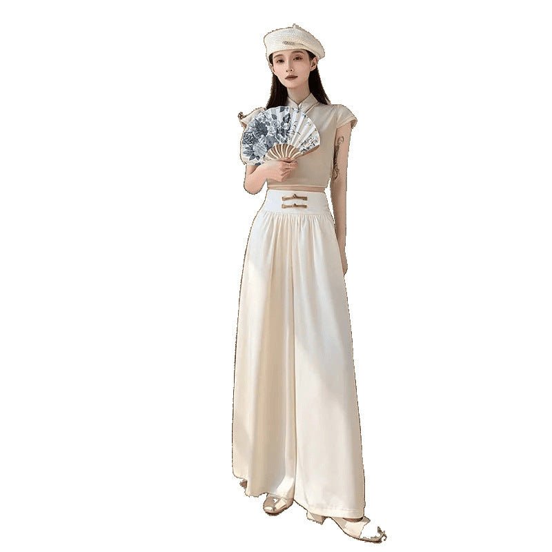 Women’s High - Waist Wide Leg Suit Pants – Sweet & Fresh Street Hipster Style | Summer 2025 Bow Accent - Negative Apparel