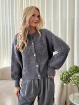 Women’s Ice Cream Color Mohair Cardigan | Soft Pastel Knit Sweater | Korean Style Thick Button - Up Autumn 2025 - Negative Apparel